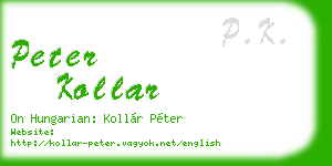 peter kollar business card
