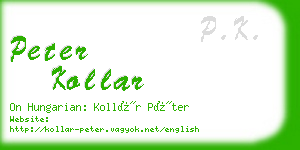 peter kollar business card